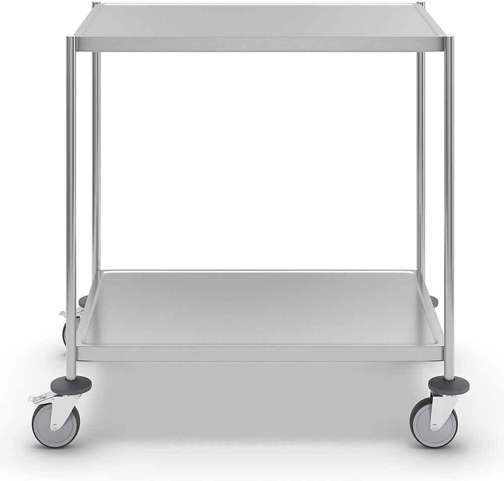 Edelstahl-Etagenwagen, verschweißt, LxBxH 825 x 575 x 900 mm, 2 Etagen Kongamek