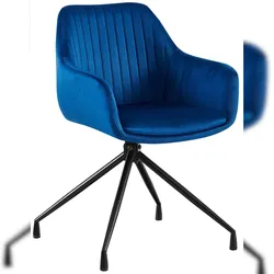 DELUKE Esszimmerstuhl MILON - Samt Dunkelblau 58x58x81 cm | Essstühle Esszimmerstühle Küchenstühle Wohnzimmerstühle