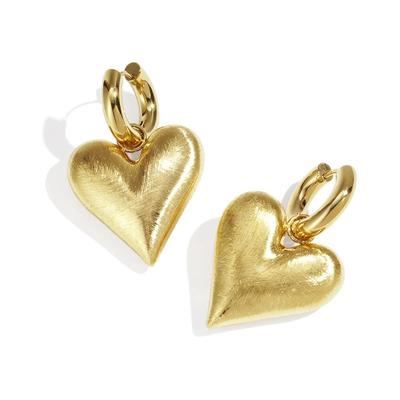 Paar Ohrhänger ADELIA´S "Ohrringe Ohrhänger mit Herzanhänger – 1 Paar", Damen, Gr. Damen, goldfarben, Ohrringe, Modisch gestalteter Modeschmuck mit Herzanhänger