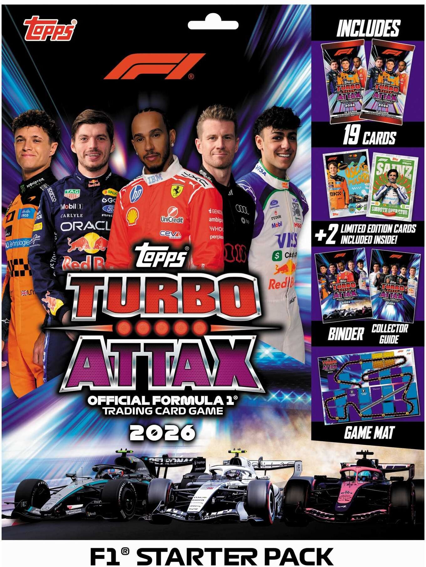 Topps Turbo Attax 2026 Trading Card Starter Pack for Collectors and Formula 1 Fans