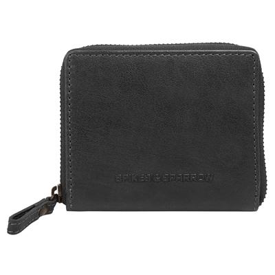 Geldbörse SPIKES & SPARROW "SPIKES & SPARROW Herren, Damen RFID echt Leder", Damen, schwarz, Leder, Kleinlederwaren, echt Leder