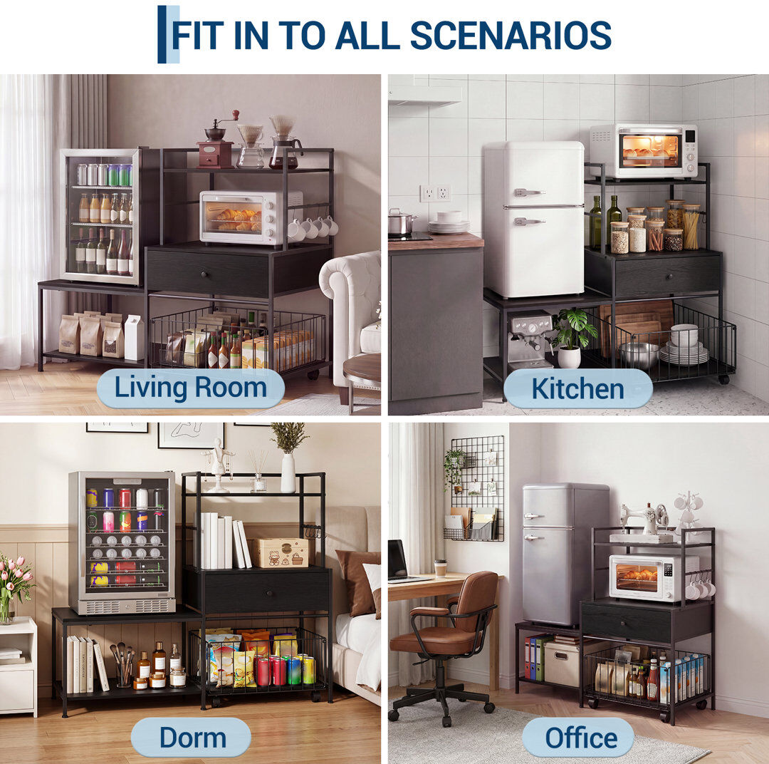 Rio 114 cm W Storage Rack Black 91cm H X 114cm W X 50cm D