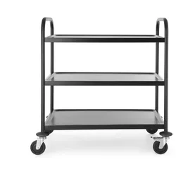 HENDI Servierwagen mattschwarz, 905x585x(H)945mm
