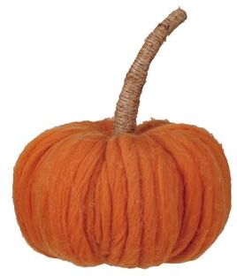 Storied Home Wool Pumpkin with Jute Wrapped Stem