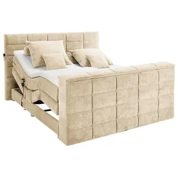 Boxspringbett Denver Sand ca. 180x200 cm mit Topper
