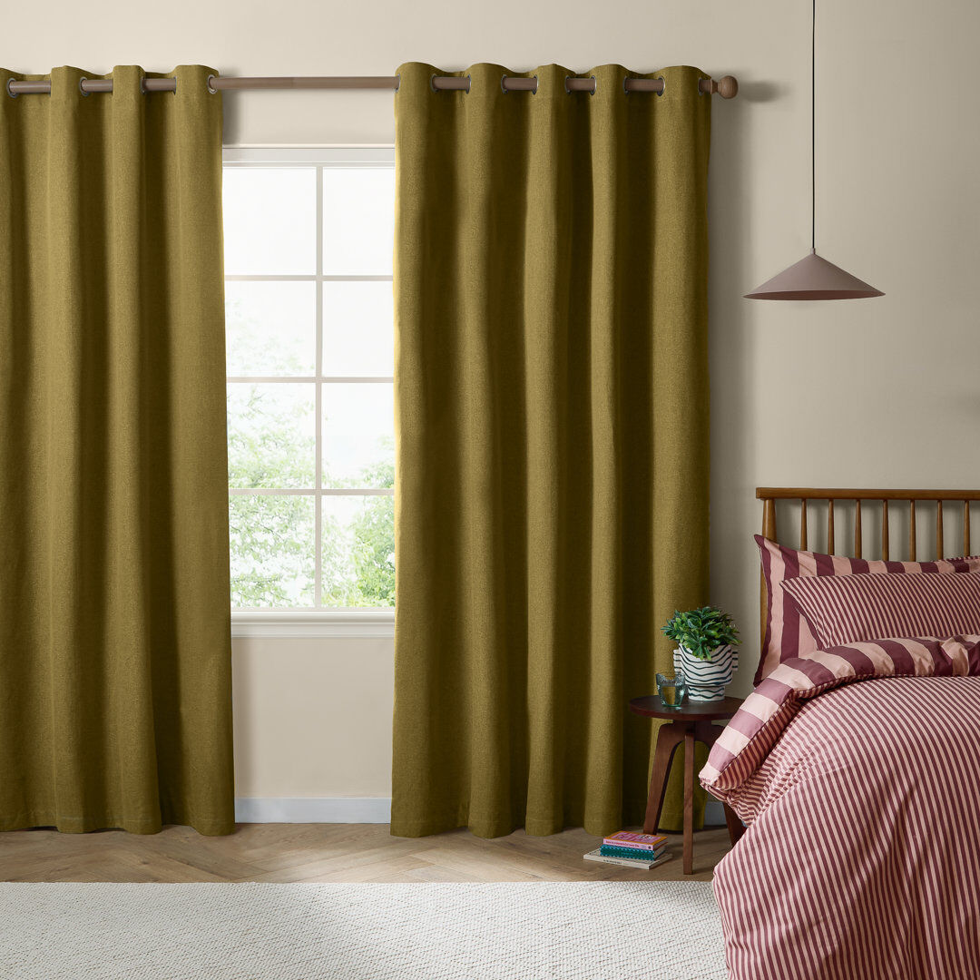 furn. The Ultimate Blackout Curtain Panel Pair Olive 229cm Width x 137cm Drop