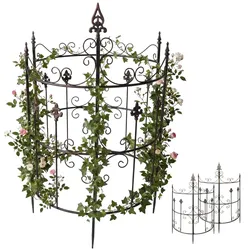CLP Rankgitter Metall 2er Set Klivia, dekorative Rankhilfe mit Zierspitzen, leicht montierbar, ideal für Rosen und Clematis im Garten