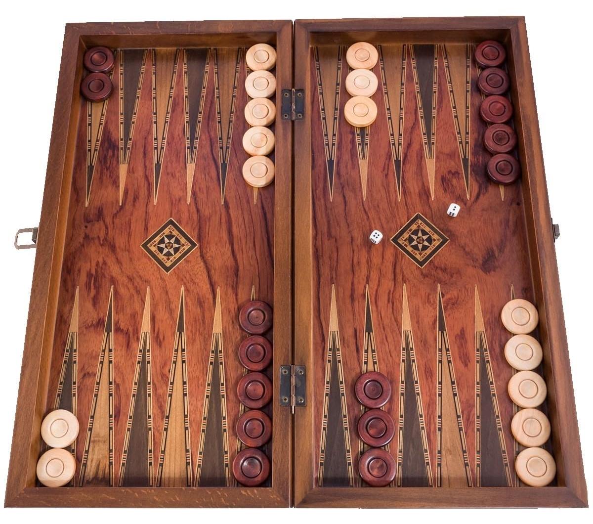 Backgammon-Spiel aus Holz, Luxusausgabe, 50 x 25 cm