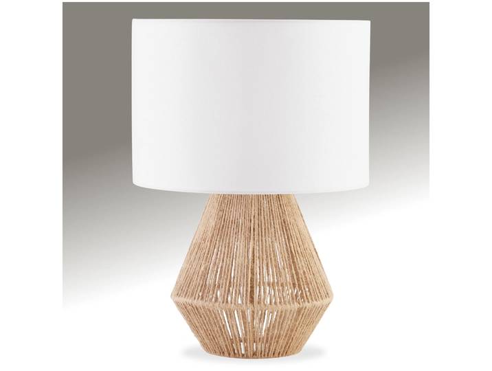 Tischleuchte Lignea Lux aus Jute im Boho-Stil, 60W - natur