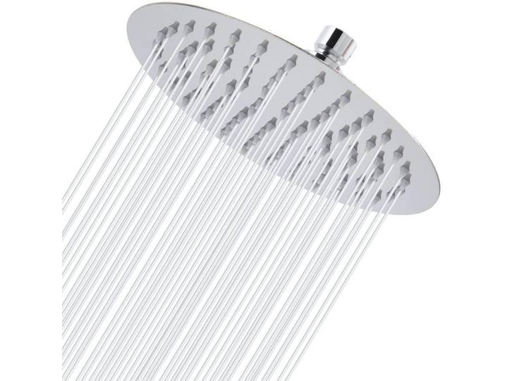 Regenbrause 20 cm Rund Chrom, Silberfarben, Metall, 20.3x12.7x0.2 cm, Badezimmer, Baden & Duschen, Duschköpfe & Duschschläuche