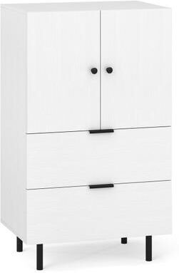 Costway Sideboard Buffet Cabinet 2-Door Serving Cupboard with Drawers-White