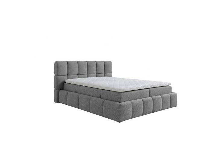 Labett Boxspringbett Aura mit Topper und Bettkasten, Dunkelgrau, H3 Bonell, 140x200 cm, H3, 140x200 cm, Schlafzimmer, Betten, Boxspringbetten