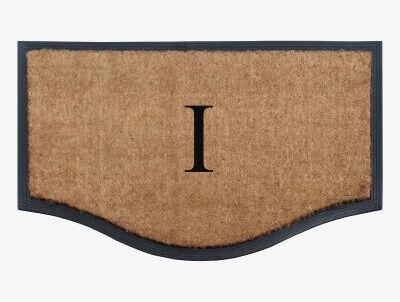 "A1 Home Collections Rubber Coir Heavy Duty Monogrammed Double Doormat 24""X38"""