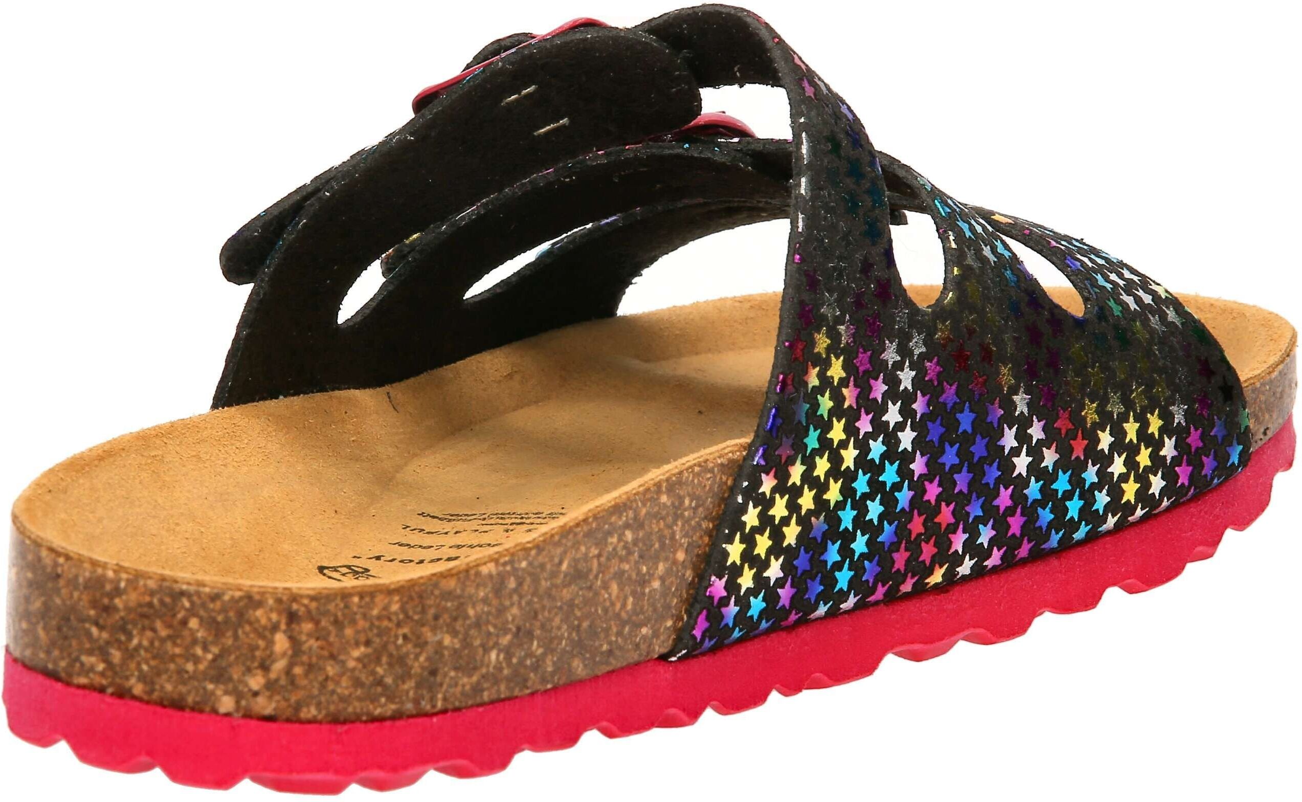 Pantolette LICO "Pantolette Bioline Starline", Mädchen, Gr. 42, schwarz, Synthetik, Schuhe Pantolette schwarz 42