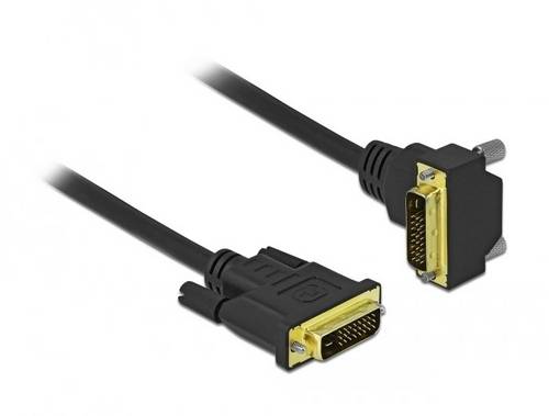 Delock DVI Anschlusskabel DVI-D 24+1pol. Stecker 3m Schwarz 85895 doppelt geschirmt, vergoldete Steckkontakte DVI-Kabel
