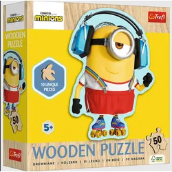 Puzzle - „50 Puzzle Drewniane Konturowe – Szalony Minionek“ Trefl 20239
