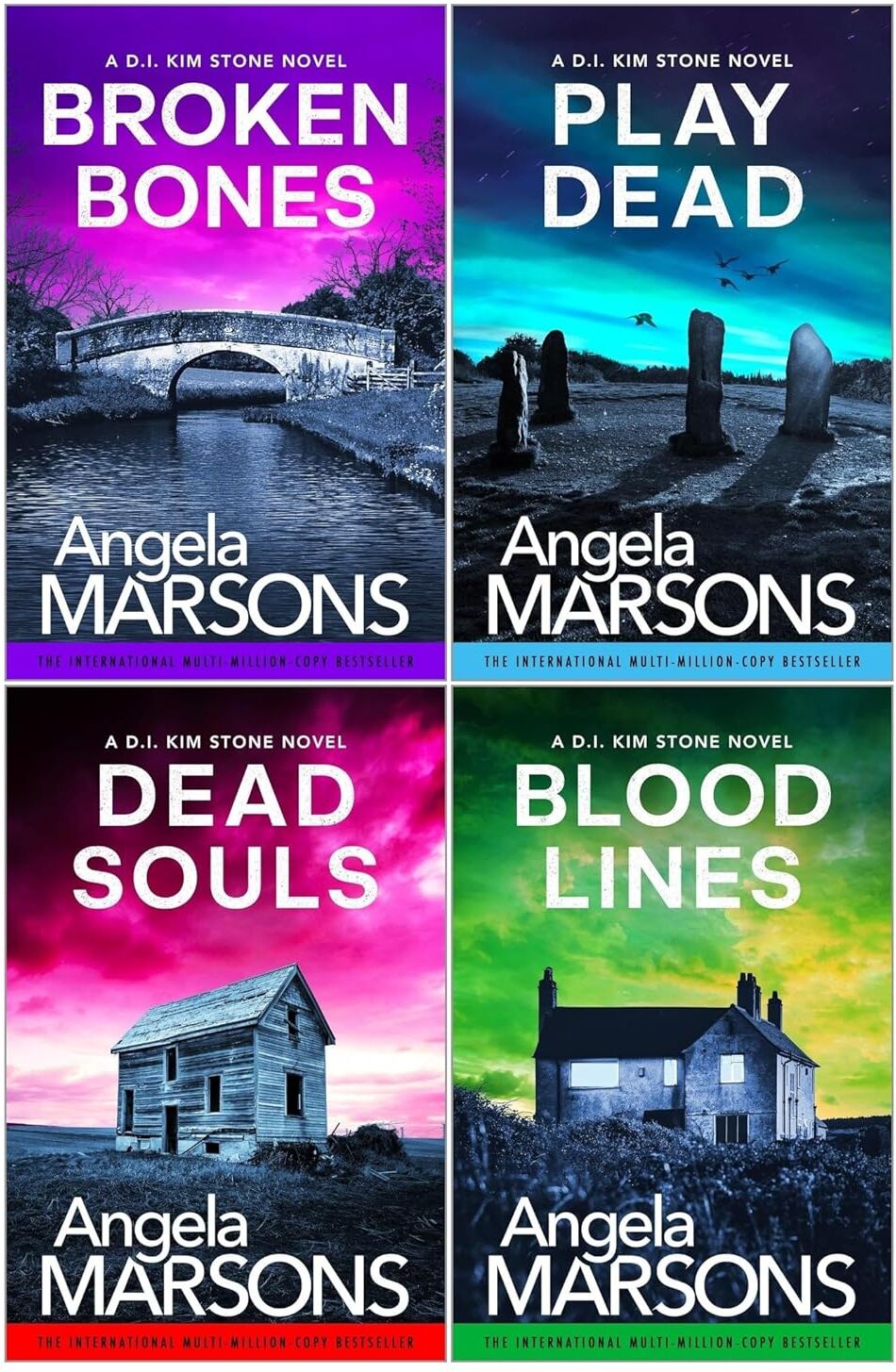 Bookouture Detective Kim Stone Crime Thriller Series by Angela Marsons - 4 Books Collection Set (Books 4-7) - Paperback - Fiction - Play Dead, Blood Lines, Dead