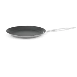METRO PROFESSIONAL Crepe Pfanne, Edelstahl, Ø 28 cm, Teflon Antihaftbeschichtung, Induktion, ofenfest