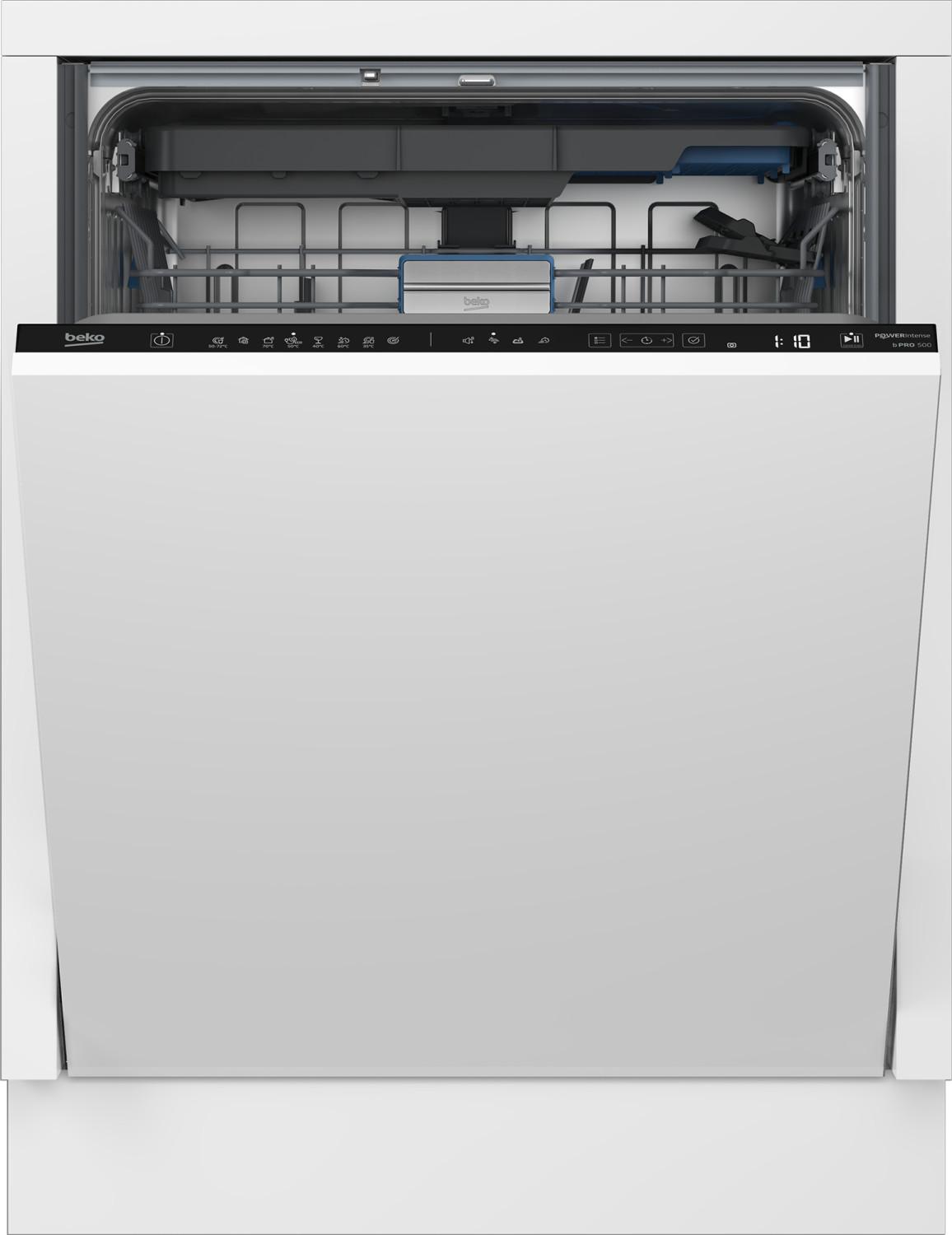 Beko b300 BDIN38561P, Voll integriert, Standardgröße (60 cm), Schwarz, Touchsteuerung, LED, 2 Korb/Körbe