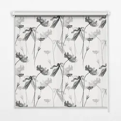 INNENROLLO - Fensterrollo - Rollo - 100x180 cm - Gezeichnete Blumen