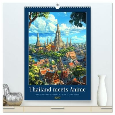 Thailand meets Anime (High Quality Premium Wall Calendar 2027 DIN A2 portrait),CALVENDO 12 Month Wall Calendar