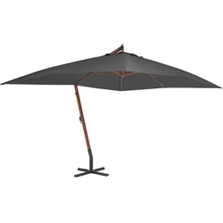 vidaXL Freitragender Gartensonnenschirm mit anthrazitfarbenem Holzmast, Modell Atlas Horizon Pro