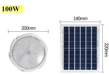 Uplifted Goods Solar Powered Ceiling Light With Remote Control For Indoor Outdoor Use 100w