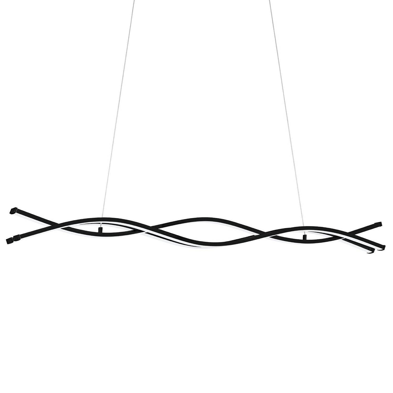 Eglo Lasana LED-hanglamp zwart en wit met aluminium en kunststof, B/D/H: 120 x 8 x 8 cm