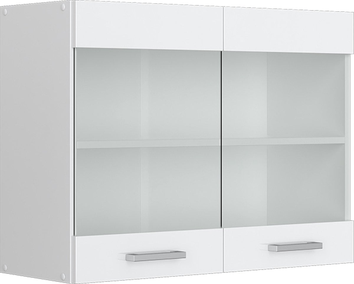 Vicco R-Line Glazen keukenkast Wit Landhuis met glazen deuren