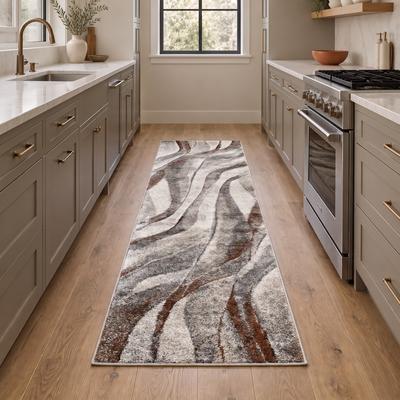 MDA Rugs MDA Urben Veil Collection Abstract Beige/Grey Modern Area Rug