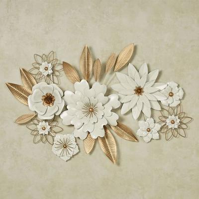 Touch of Class Blooming Assemblage Floral Wall Art Sculpture Ivory/Gold , Ivory/Gold