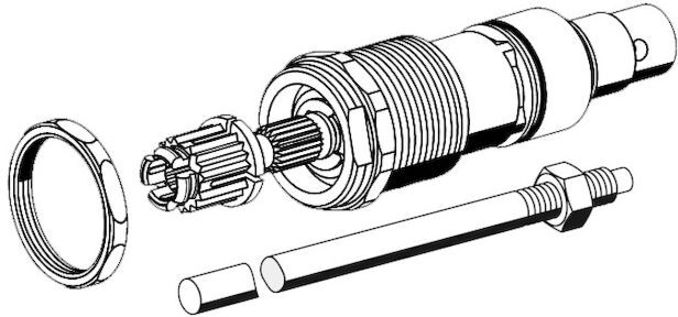 Schell Oberteil 222350099 Set, mit Spindel 488 mm lang und Ablänghilfe