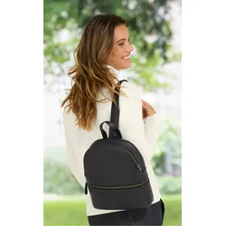 Leder-Rucksack in schwarz von DW-Shop, Schwarz