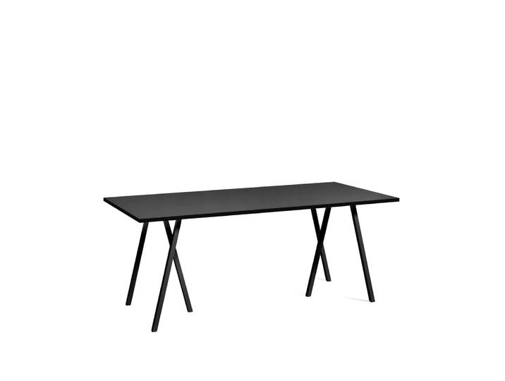HAY Table à manger Loop Stand Black linoleum-black, 180 cm