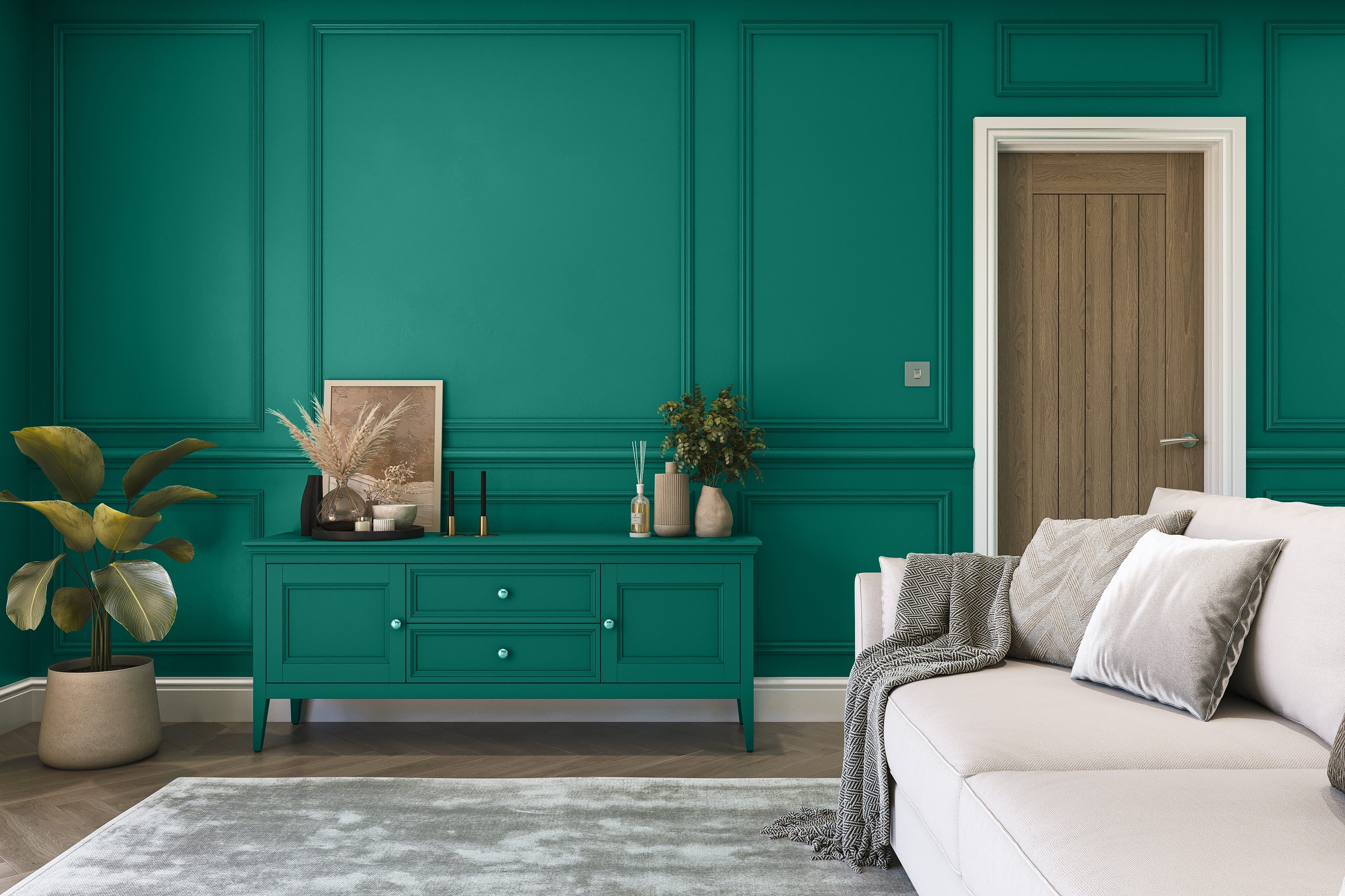 Hemway Chalk Paint   Racing Green   Shabby Chic   Furniture   Chalky Matt Finish - Racing Green - 1L