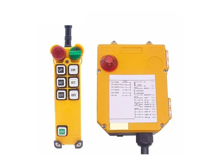 Kranfernbedienung, F24-6D 6 Tasten Industrial Wireless Radio Kran Fernbedienung Doppel Geschwindigkeit Schalter Hoist Overhead Brücke Controller(1T1R,AC220)