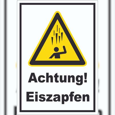 HB-Druck Achtung Eiszapfen Aufkleber A5 (148x210mm)