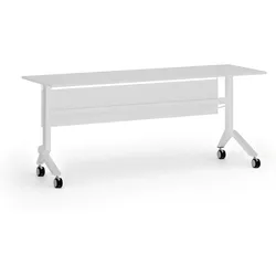 Mobiler Schreibtisch PRIMO MOVE, 1800 x 600 mm, weißes Untergestell, weiß