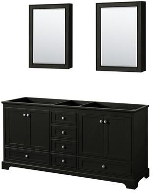 Wyndham Collection Deborah 72-inch Dark Espresso Double Vanity Cabinet, Med Cabs