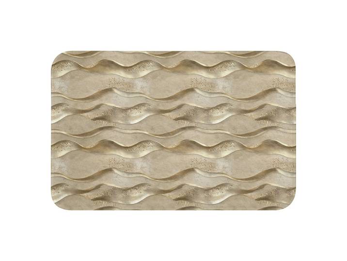 BADEMATTE Wellen - Muster - Gold Rutschfest 60x40 cm