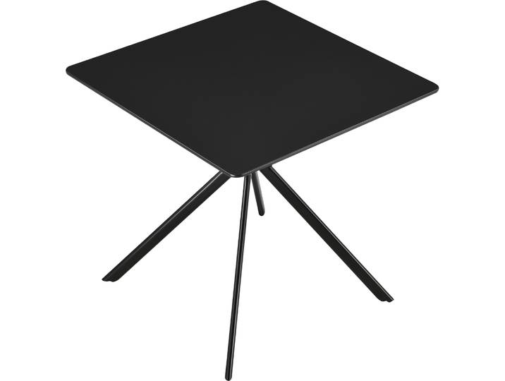[en.casa] Table de salle à manger - Noir 78x78x75cm - Table de cuisine salle à manger table de réunion table de conférence