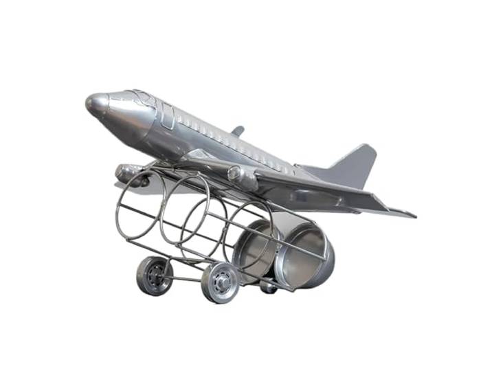 OIFAODAO Weinregal, Weinregal in Flugzeugform, Retro und stilvoll(Silver)