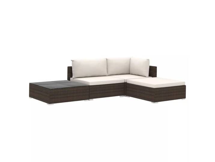VidaXL - Garten-lounge-set poly-rattan, One Size, Braun