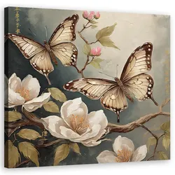 WANDBILD schmetterling natur blumen