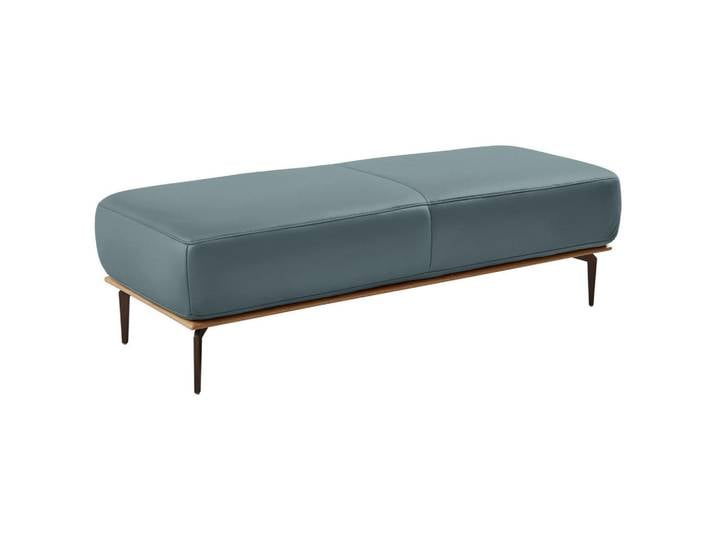 Valnatura Hocker, Blau, Metall, Echtleder, Longlife-Leder, Vintage-Leder, Eiche, Vintage, rechteckig, 151x44x61 cm, Goldenes M, Emas, Dgm, Fussart wählbar, Lederauswahl, Stoffauswahl, erweiterbar (Typenauswahl), Wohnzimmer, Sessel, Hocker, Sitzhocker