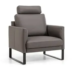 Segmüller Werkstätten Sessel Silenzio03 Leder Grau