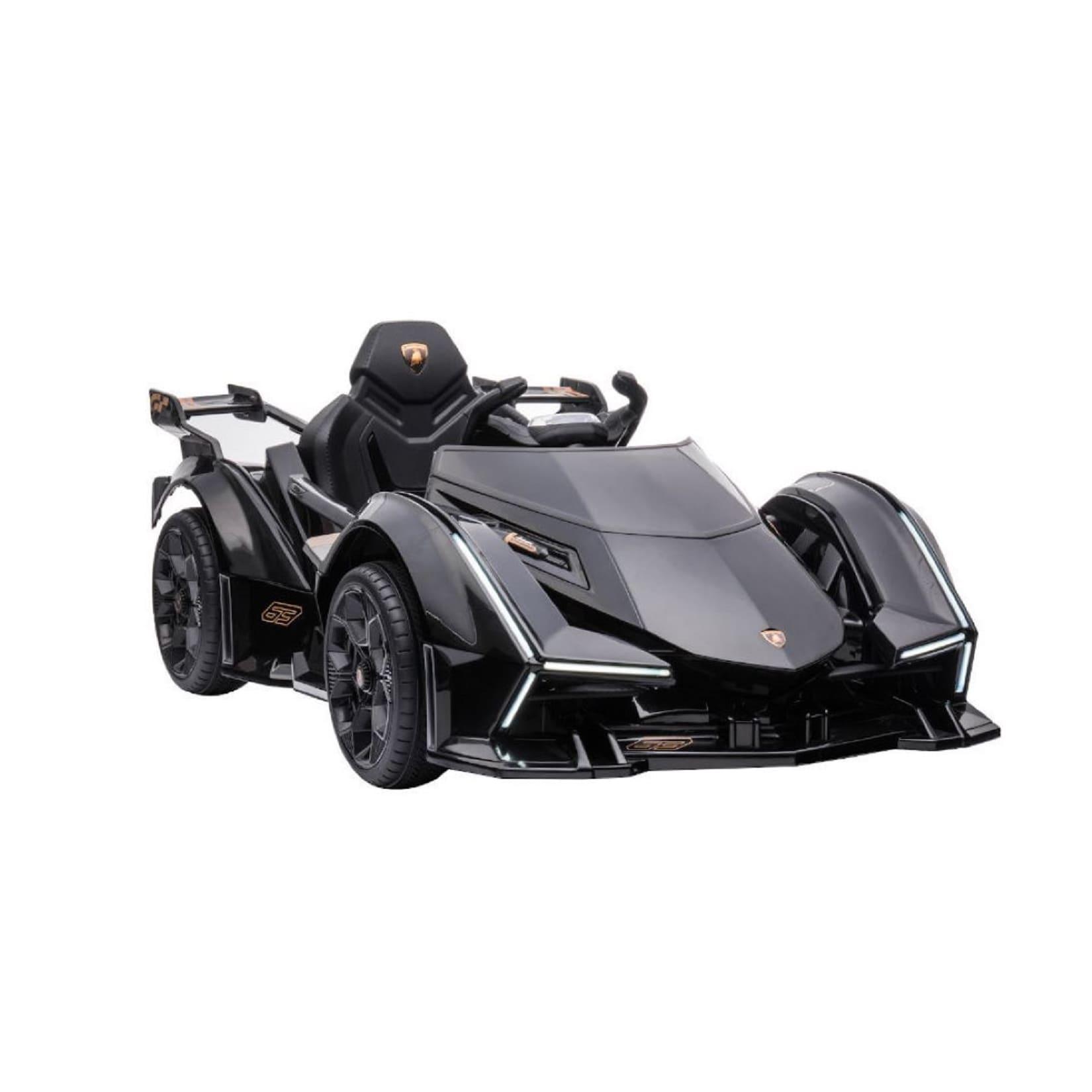 ES-Toys Kinder Elektroauto Lamborghini V12 Vision Gran Turismo Fernbedienung MP3 schwarz
