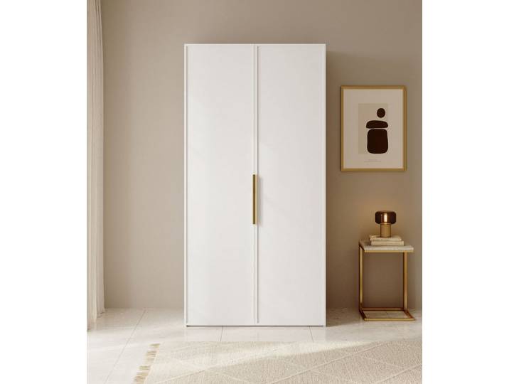Selsey Kleiderschrank FRAME mit 3D-Optik, flexibler Innenaufteilung & Metallgriffen.