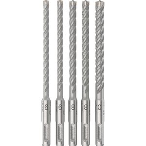 Bosch Bohrer PRO SDS plus-5X Hammerbohrer, SDS+, 5-teiliges Set, 6-10 mm, Stahlbetonbohrer