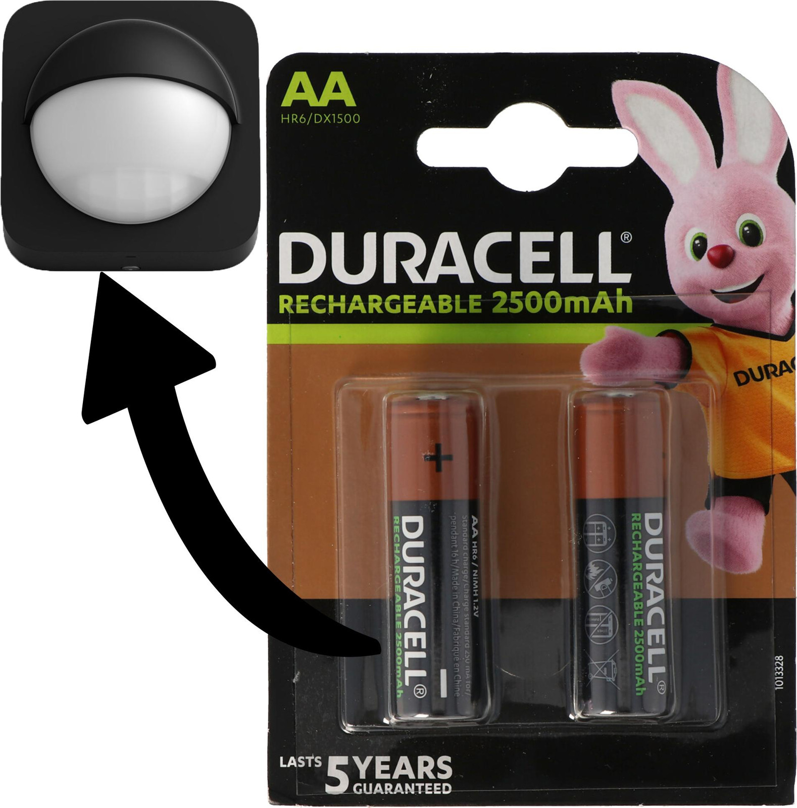 Duracell 2x 2500mAh Mignon AA batterijen geschikt voor de Philips Hue Motion Outdoor sensor